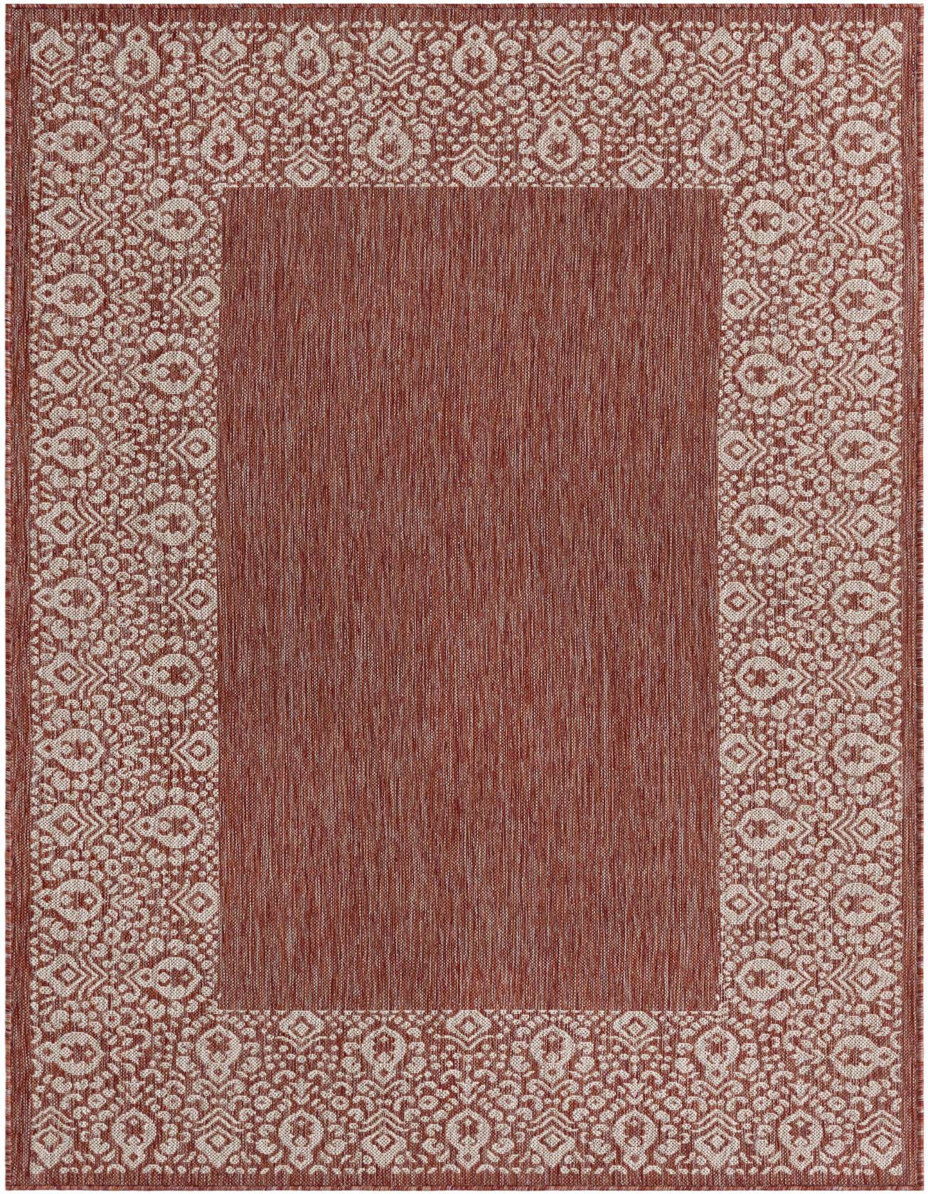 5' 3 x 8' Easy-Clean Border Indoor / Outdoor Rug
