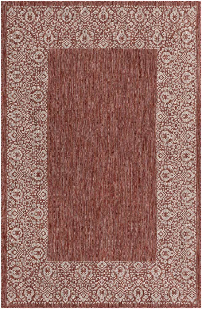 5' 3 x 8' Easy-Clean Border Indoor / Outdoor Rug