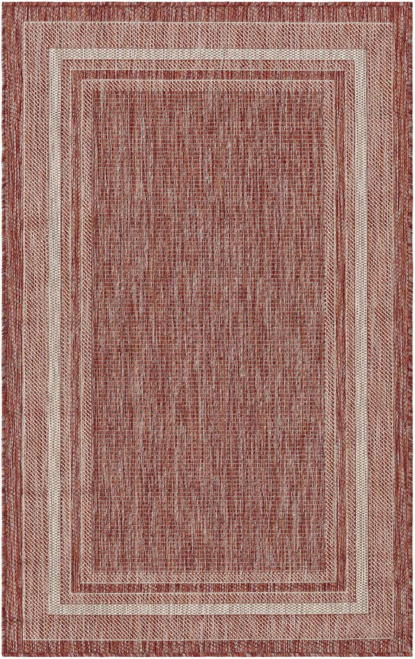 Detail image of 3' 1 x 5' 3 Easy-Clean Border Indoor / Outdoor Rug
