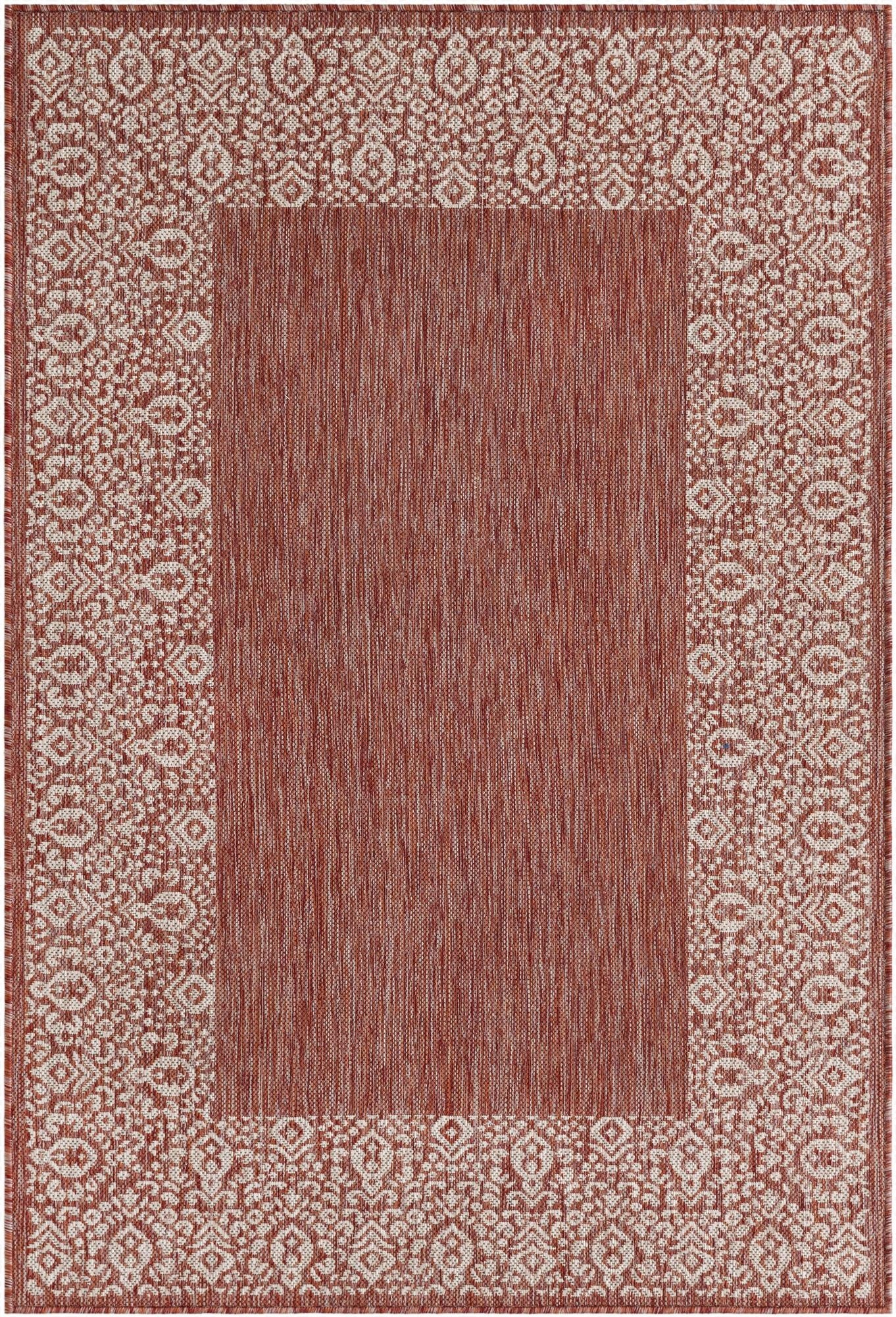Primary image 4' x 6'  Washable Border Indoor / Outdoor Rug