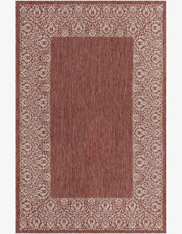 5' 3 x 8' Easy-Clean Border Indoor / Outdoor Rug