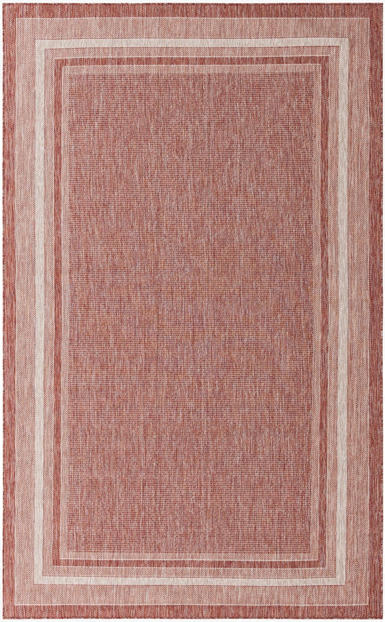 6' 4 x 10' 4  Washable Border Indoor / Outdoor Rug