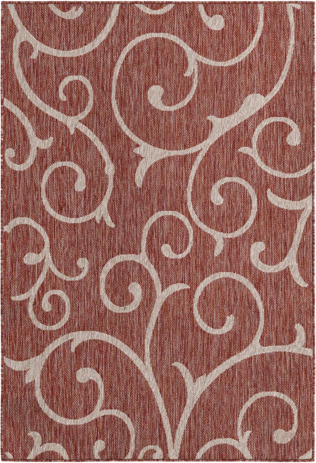Detail image of 4' x 6' Easy-Clean Botanical Indoor / Outdoor Rug
