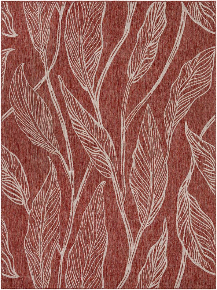 Detail image of 9' x 12' Easy-Clean Botanical Indoor / Outdoor Rug