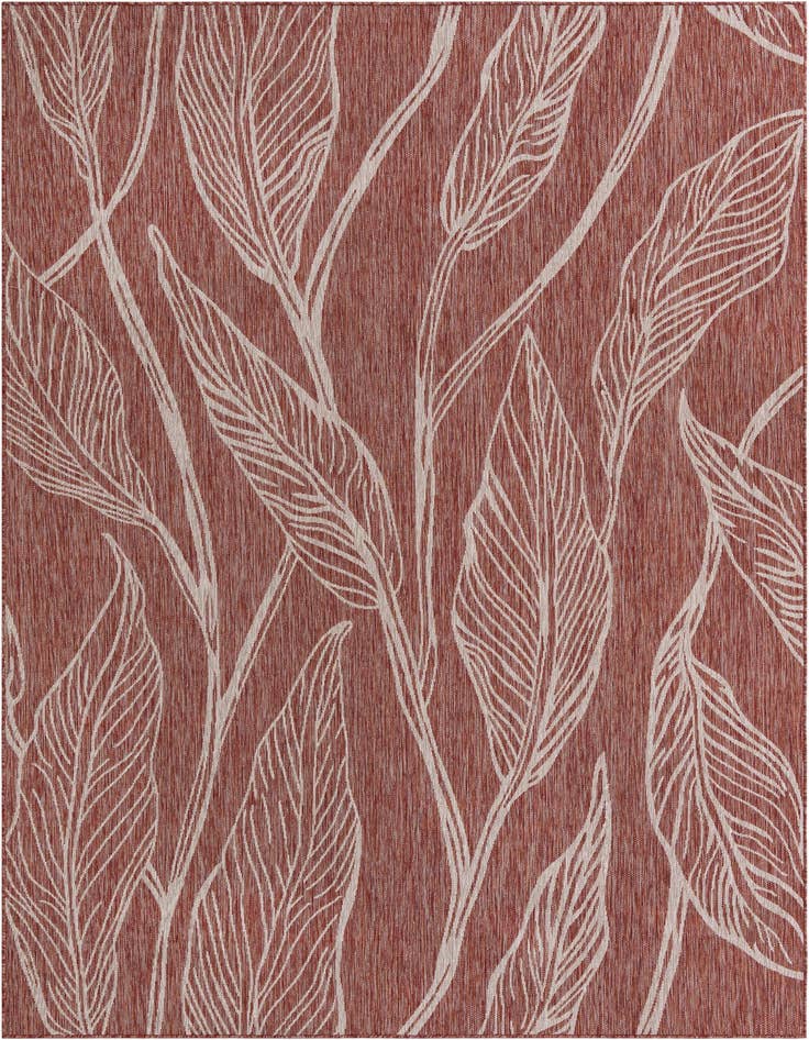 Detail image of 7' 10 x 11' Easy-Clean Botanical Indoor / Outdoor Rug