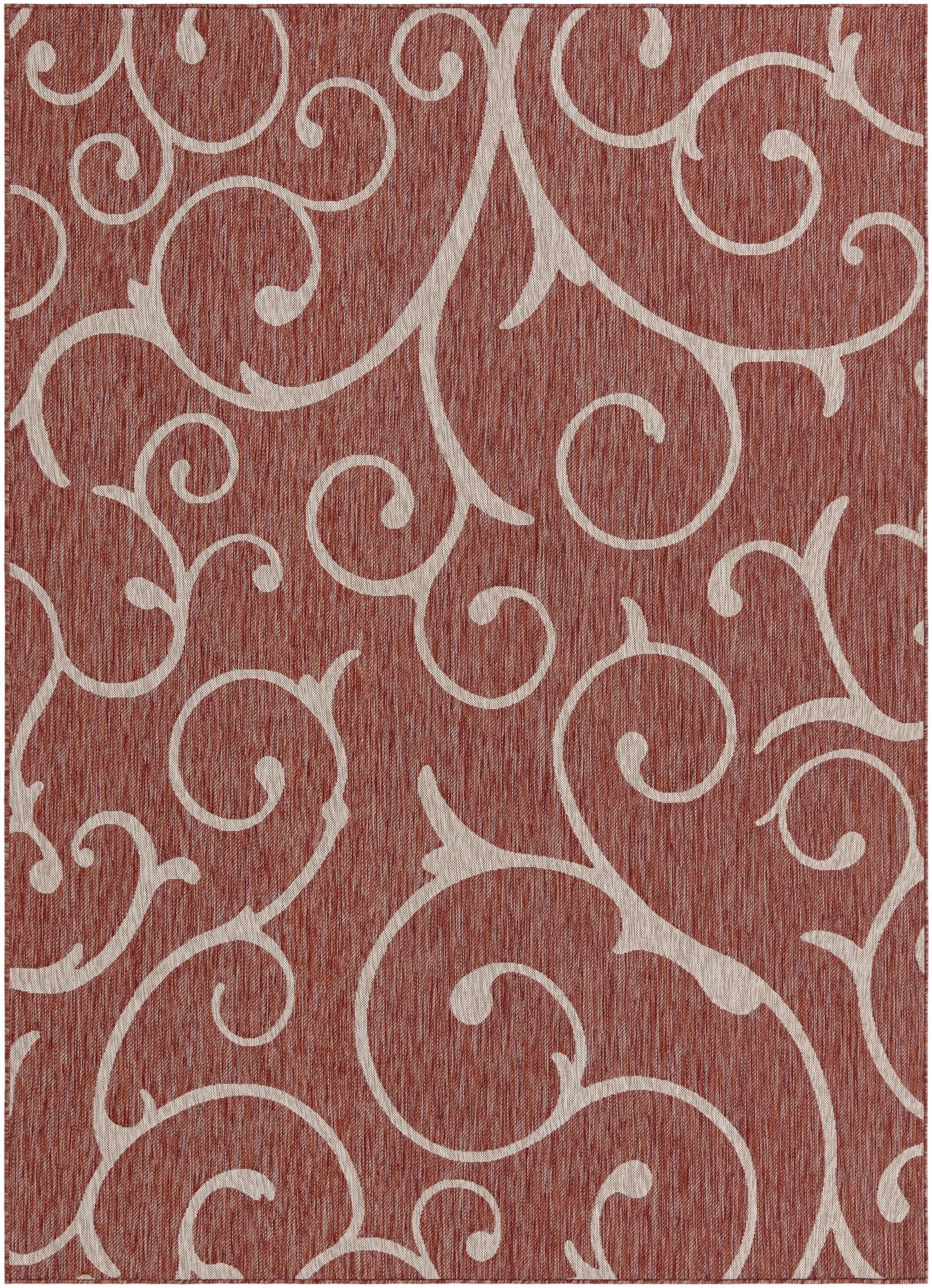 Primary image 7' 10 x 11'  Washable Botanical Indoor / Outdoor Rug