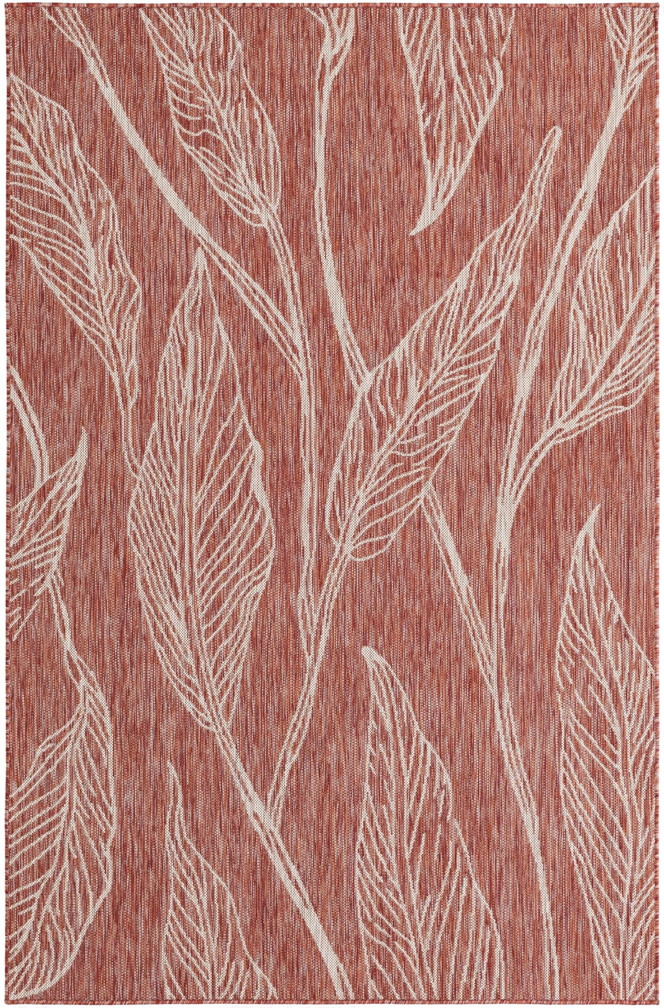 Primary image 5' 3 x 8'  Washable Botanical Indoor / Outdoor Rug