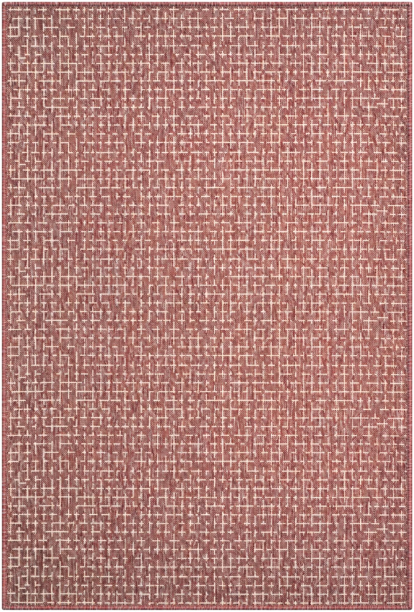 4' x 6' Easy-Clean Checkered Indoor / Outdoor Rug