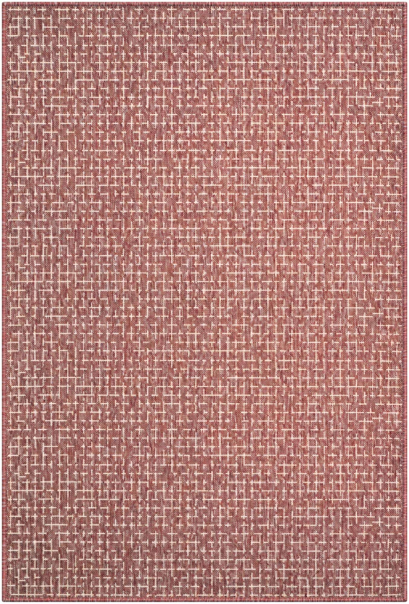 4' x 6' Easy-Clean Checkered Indoor / Outdoor Rug