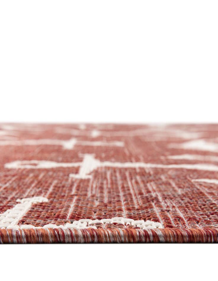 Detail image of Custom Rust Red Easy-Clean Coastal Indoor / Outdoor Rug