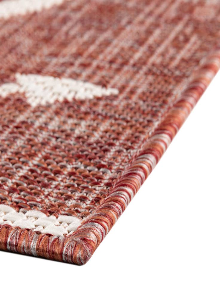 Detail image of Custom Rust Red Easy-Clean Coastal Indoor / Outdoor Rug