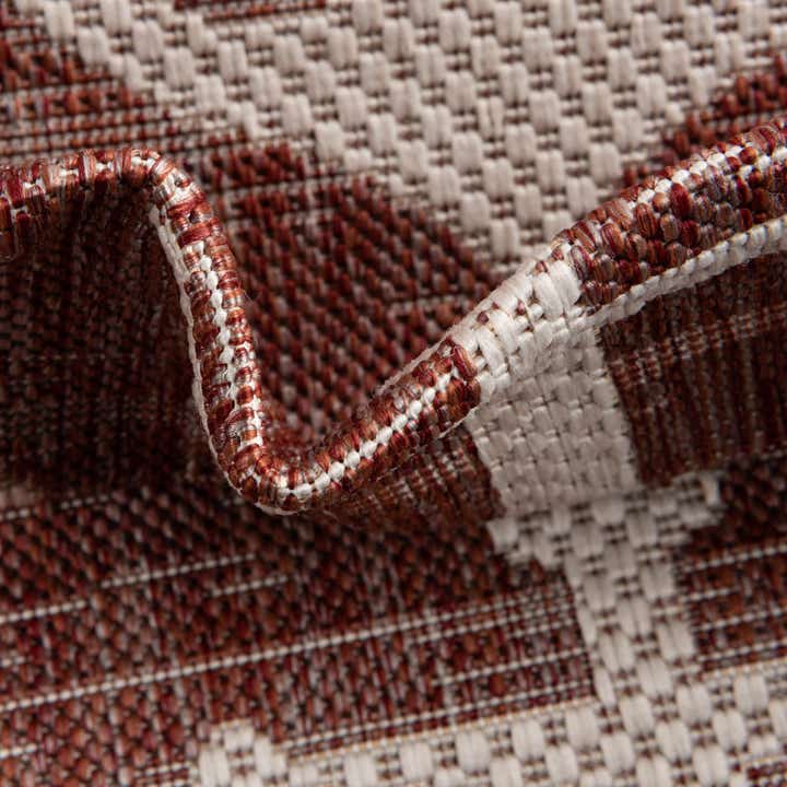 Custom Rust Red Easy-Clean Coastal Indoor / Outdoor Rug