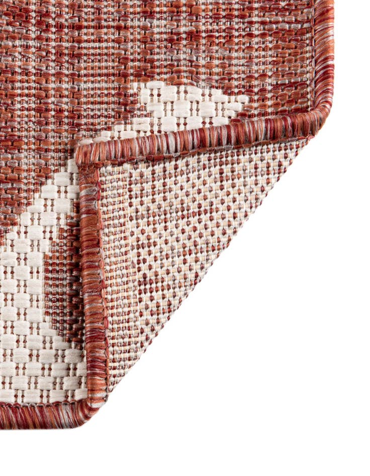 Detail image of Custom Rust Red Easy-Clean Coastal Indoor / Outdoor Rug