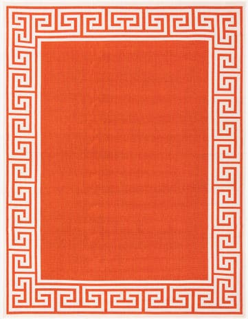 Rust Red Easy-Clean Coastal Indoor / Outdoor Rug