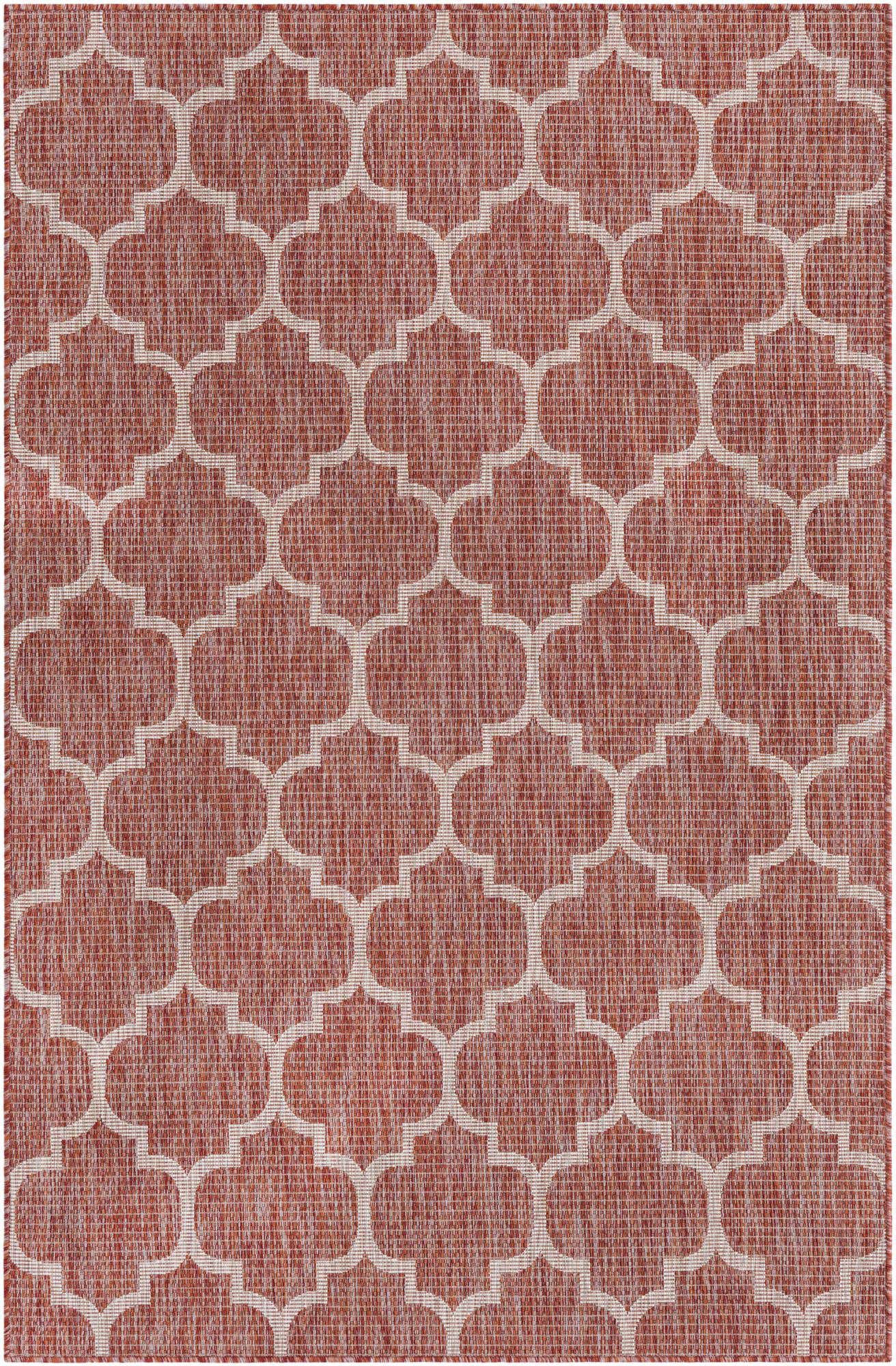 5' 3 x 8' Easy-Clean Lattice Indoor / Outdoor Rug