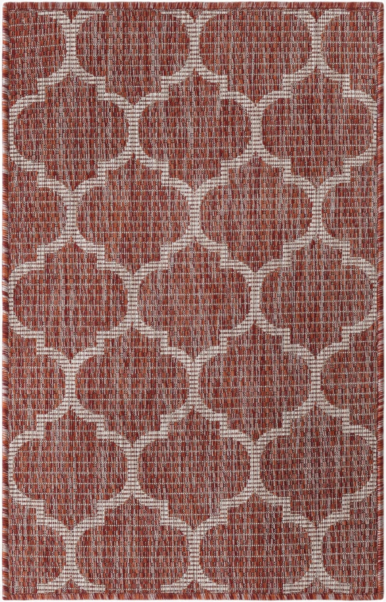 2' x 3' 1 Washable Lattice Indoor / Outdoor Rug