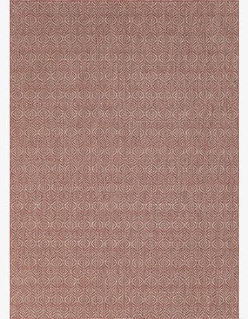 Rust Red Easy-Clean Lattice Indoor / Outdoor Rug