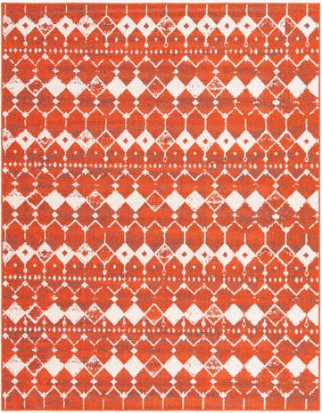 Rust Red Easy-Clean Lattice Indoor / Outdoor Rug