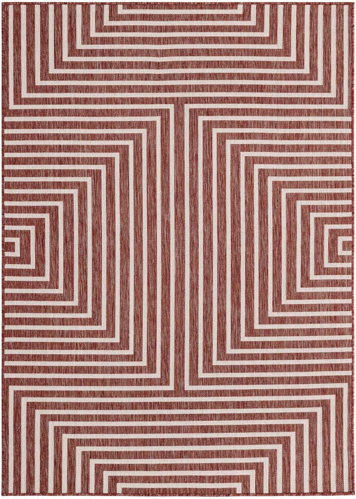 5' 3 x 7' Easy-Clean Modern Indoor / Outdoor Rug