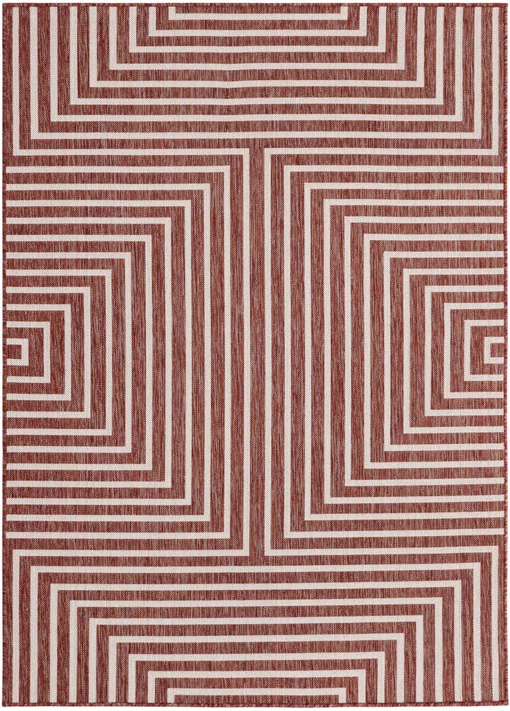 5' 3 x 7' Easy-Clean Modern Indoor / Outdoor Rug