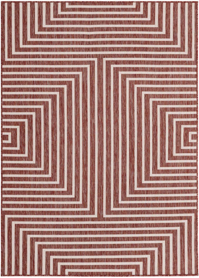 Detail image of 5' 3 x 7' Easy-Clean Modern Indoor / Outdoor Rug