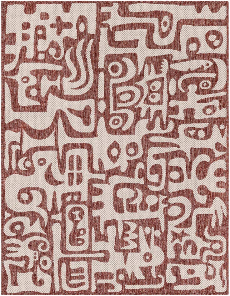 Detail image of 4' x 6' Easy-Clean Modern Indoor / Outdoor Rug