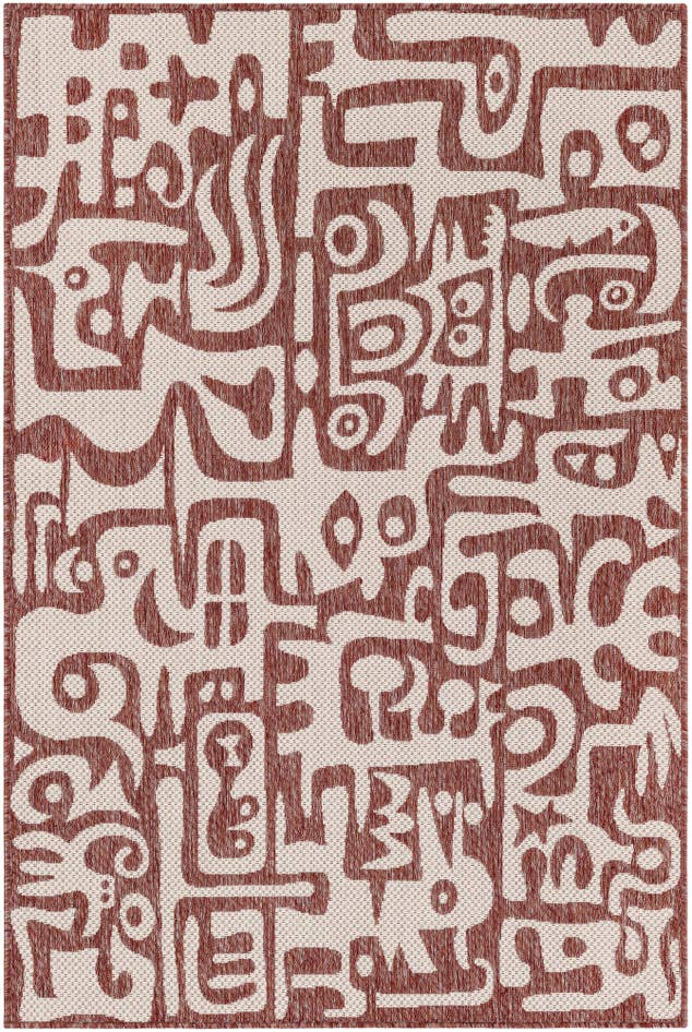 Detail image of 4' x 6' Easy-Clean Modern Indoor / Outdoor Rug