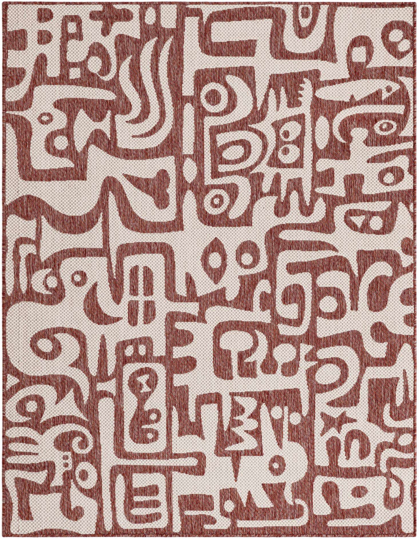 5' 3 x 7' Easy-Clean Modern Indoor / Outdoor Rug