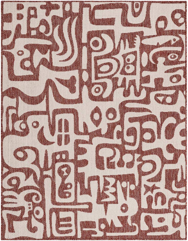 Detail image of 5' 3 x 7' Easy-Clean Modern Indoor / Outdoor Rug