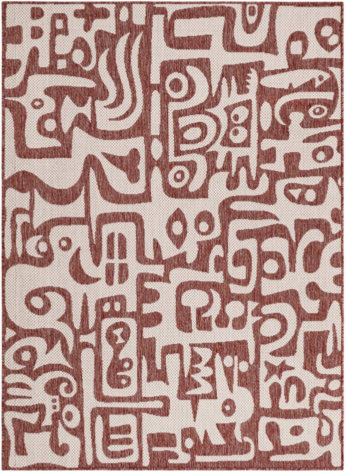 Detail image of 5' 3 x 7' Easy-Clean Modern Indoor / Outdoor Rug