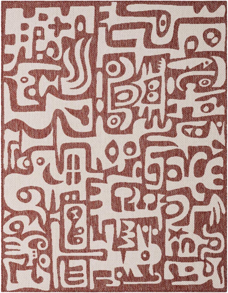 Detail image of 5' 3 x 8' Easy-Clean Modern Indoor / Outdoor Rug