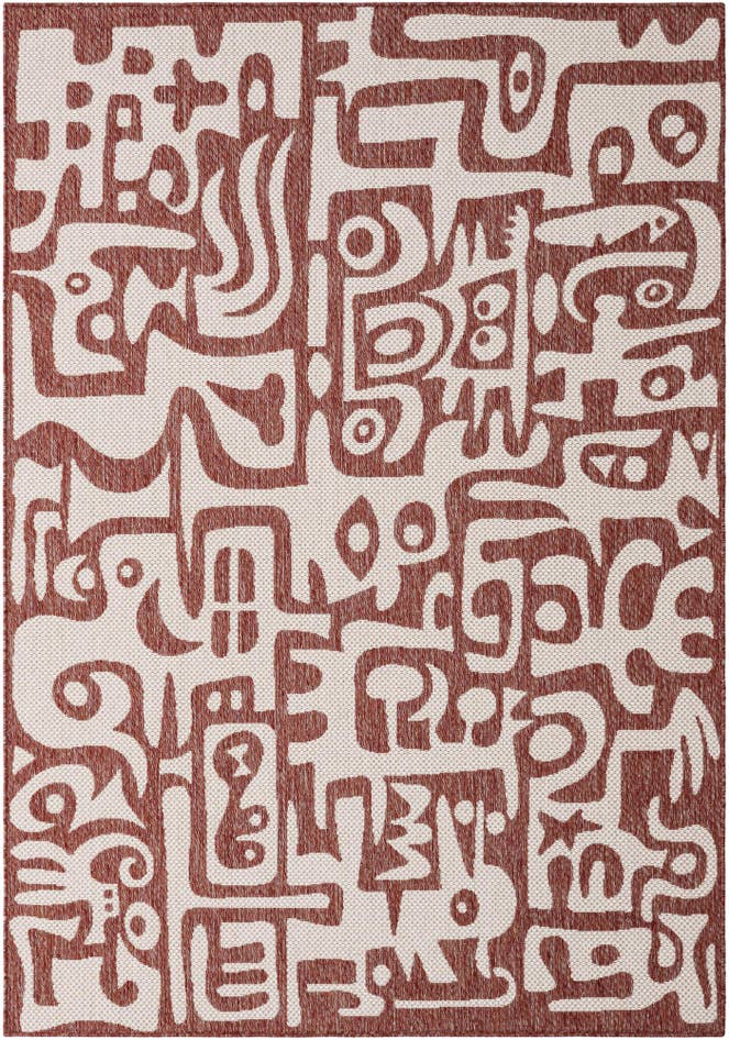 Detail image of 5' 3 x 8' Easy-Clean Modern Indoor / Outdoor Rug