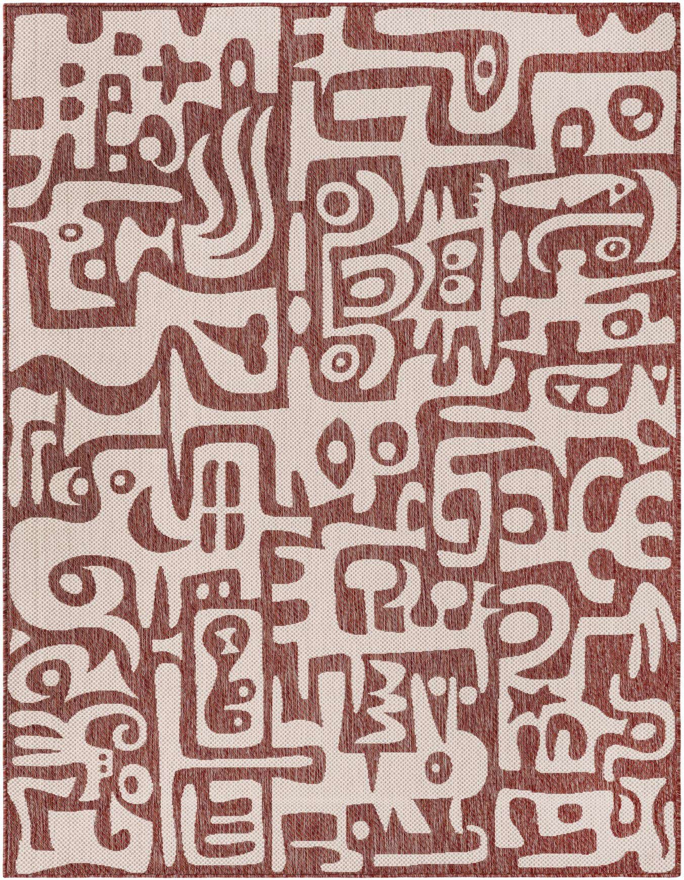 6' x 9' Easy-Clean Modern Indoor / Outdoor Rug