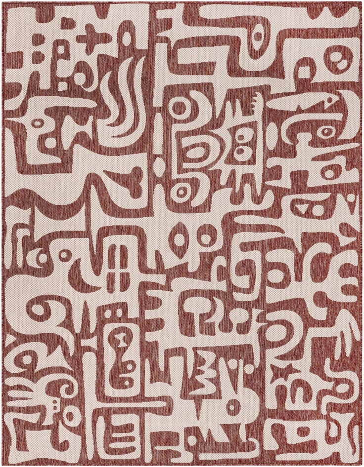 Detail image of 6' x 9' Easy-Clean Modern Indoor / Outdoor Rug