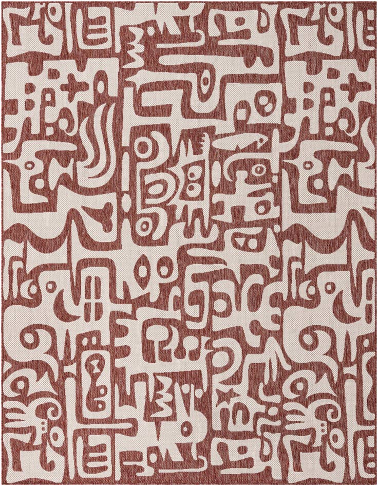 Detail image of 7' 10 x 10' Easy-Clean Modern Indoor / Outdoor Rug