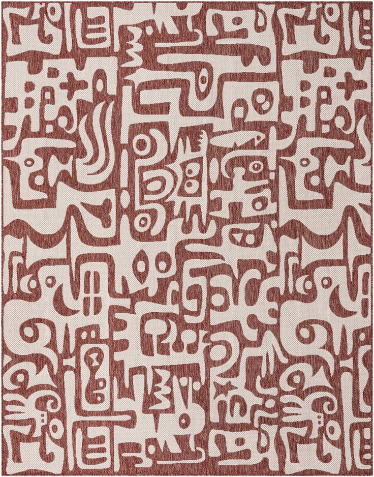Detail image of 7' 10 x 10' Easy-Clean Modern Indoor / Outdoor Rug