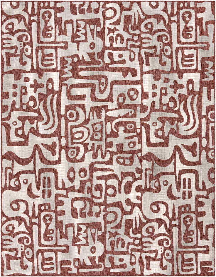 Detail image of 9' x 12' Easy-Clean Modern Indoor / Outdoor Rug