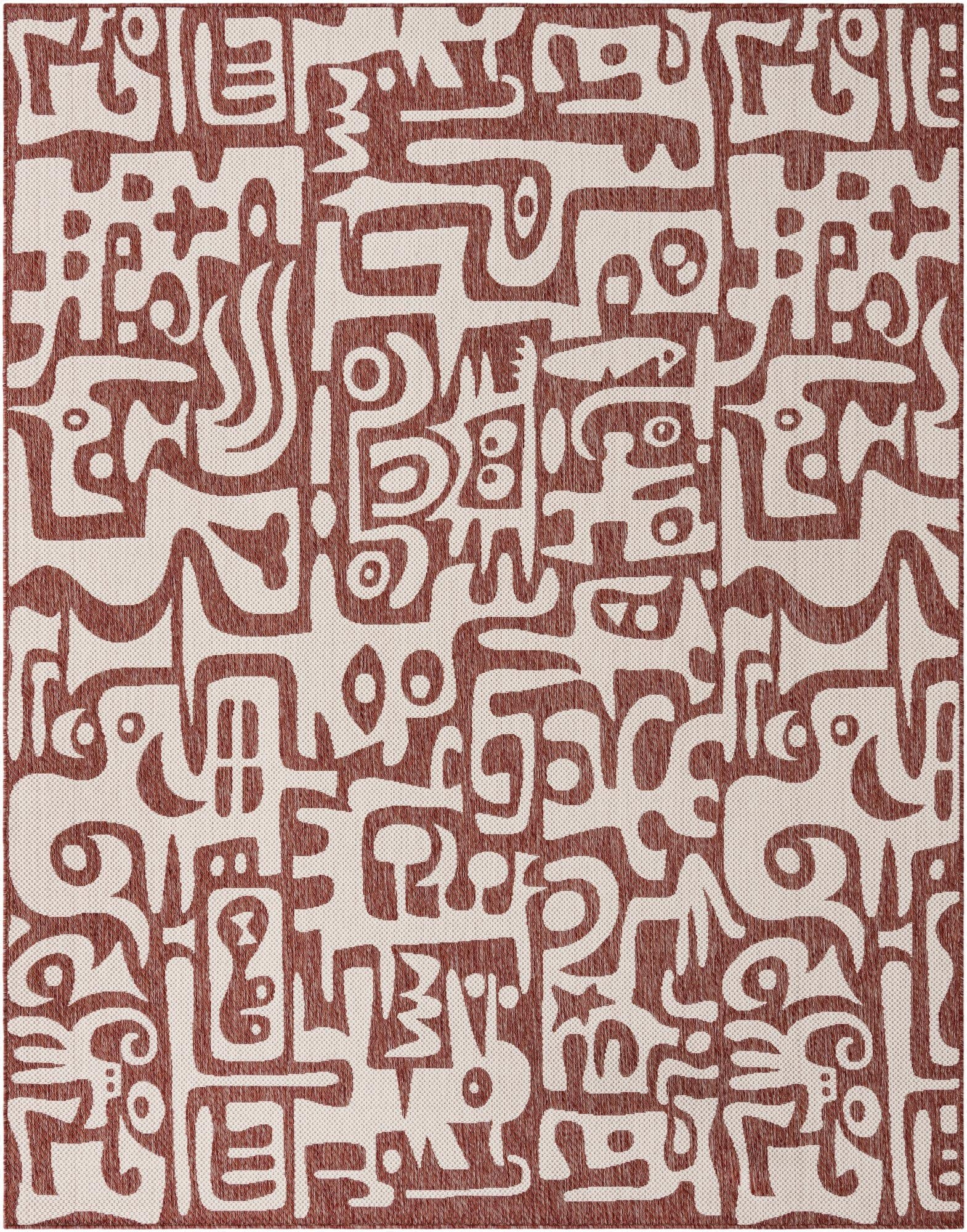 Primary image 7' 10 x 10'  Washable Modern Indoor / Outdoor Rug