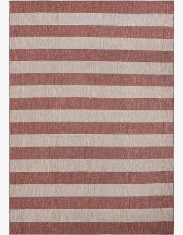 Rust Red Easy-Clean Ribbon Indoor / Outdoor Rug