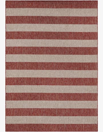 Rust Red Easy-Clean Ribbon Indoor / Outdoor Rug