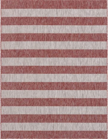 Rust Red Easy-Clean Ribbon Indoor / Outdoor Rug