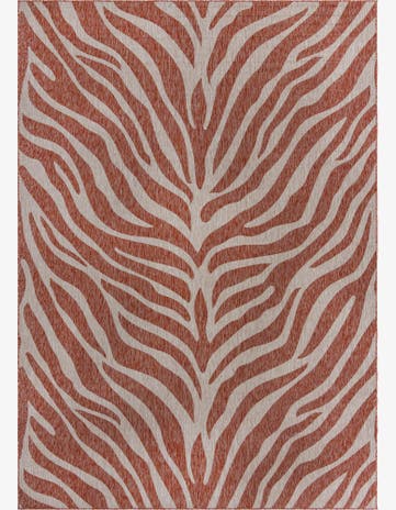 Rust Red Easy-Clean Safari Indoor / Outdoor Rug