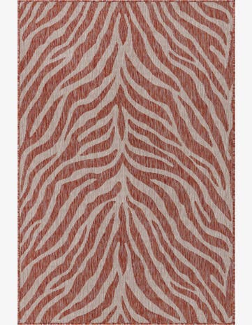 Rust Red Easy-Clean Safari Indoor / Outdoor Rug