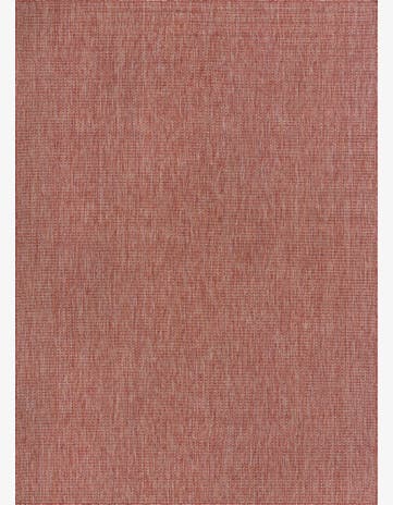 Rust Red Easy-Clean Solid Indoor / Outdoor Rug