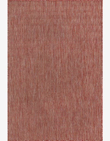 Rust Red Easy-Clean Solid Indoor / Outdoor Rug