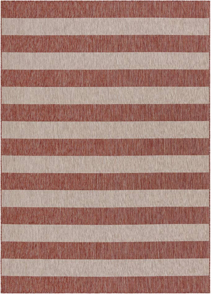 Detail image of 7' 10 x 11' Easy-Clean Striped Indoor / Outdoor Rug