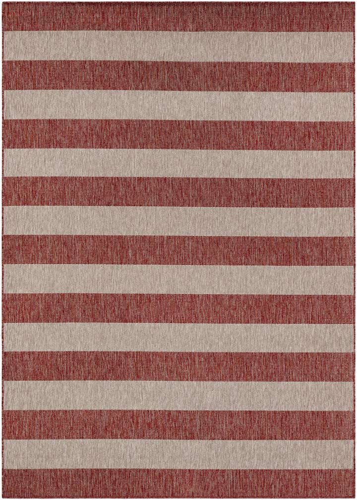 7' x 10' Easy-Clean Striped Indoor / Outdoor Rug