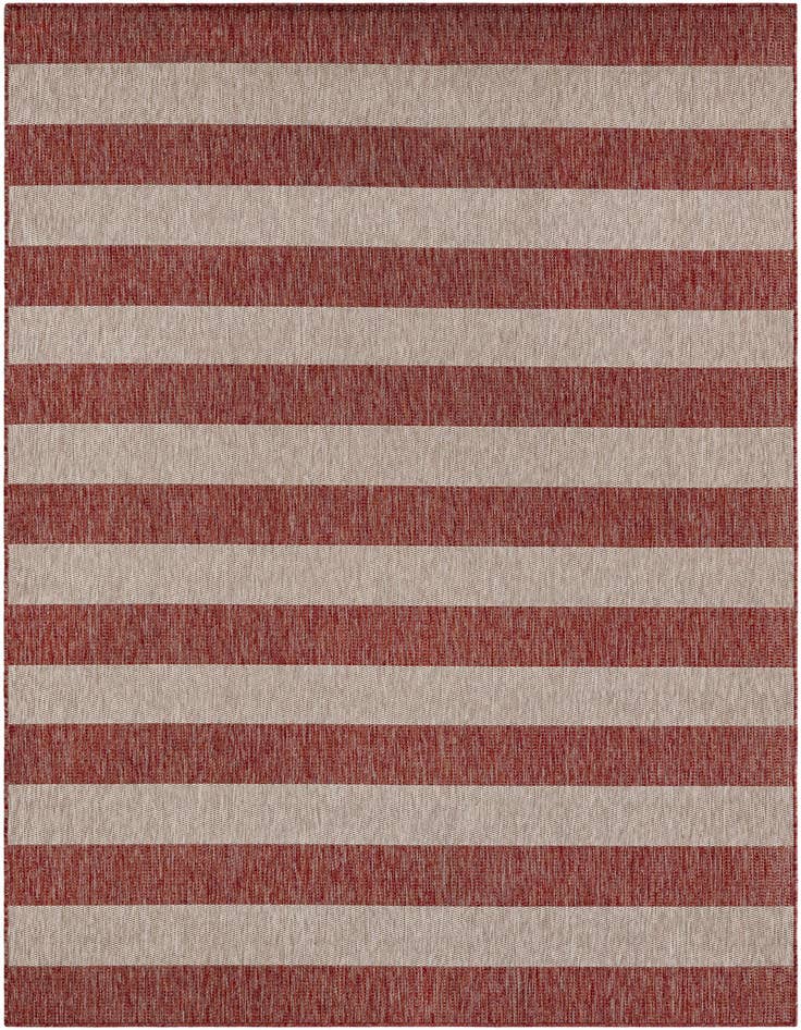 Detail image of 7' x 10' Easy-Clean Striped Indoor / Outdoor Rug