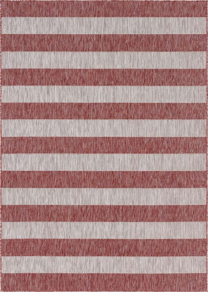 6' x 9' Easy-Clean Striped Indoor / Outdoor Rug