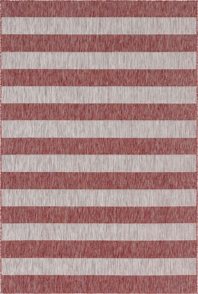 6' x 9' Easy-Clean Striped Indoor / Outdoor Rug